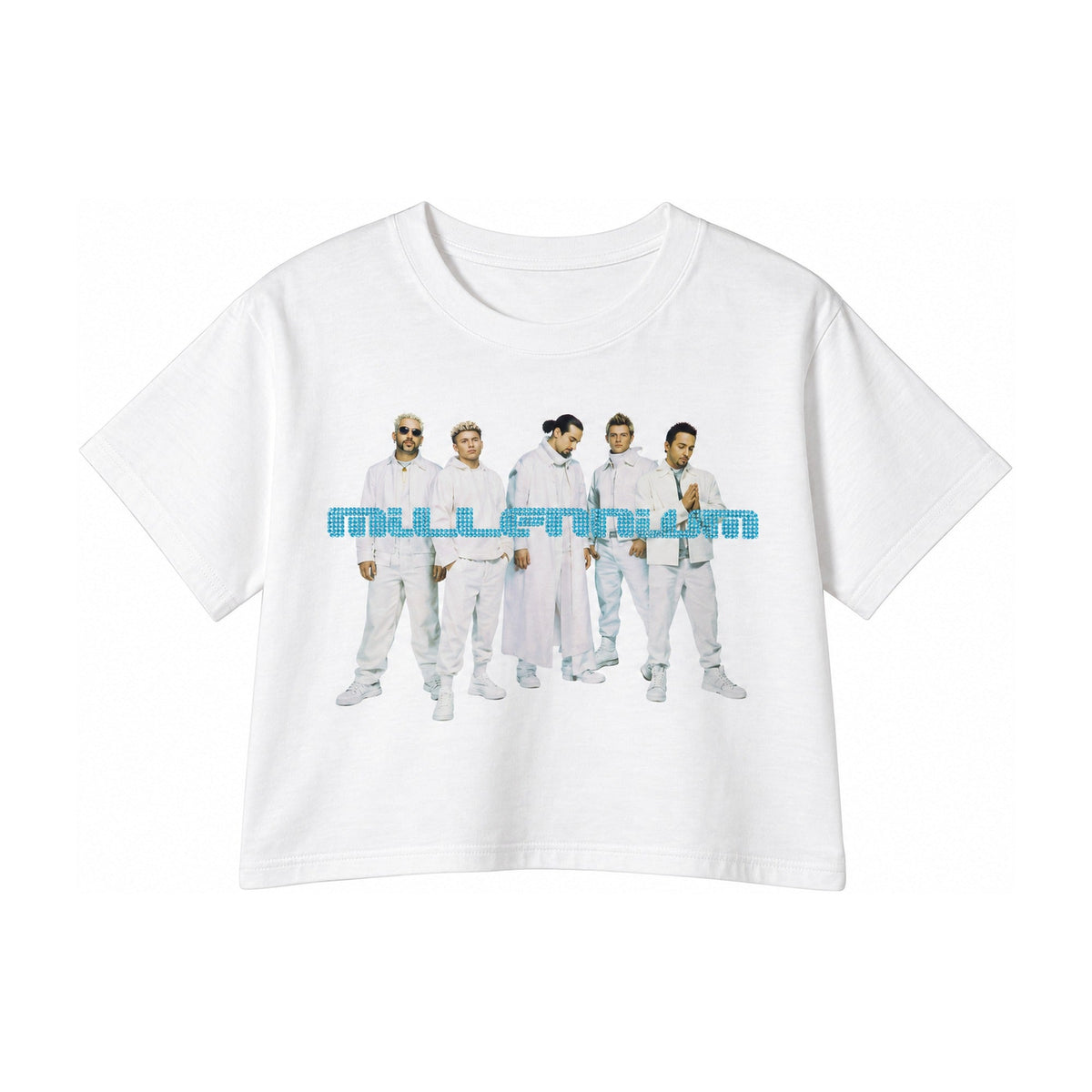 Crop Tee M2.0 Rhinestone Logo – White