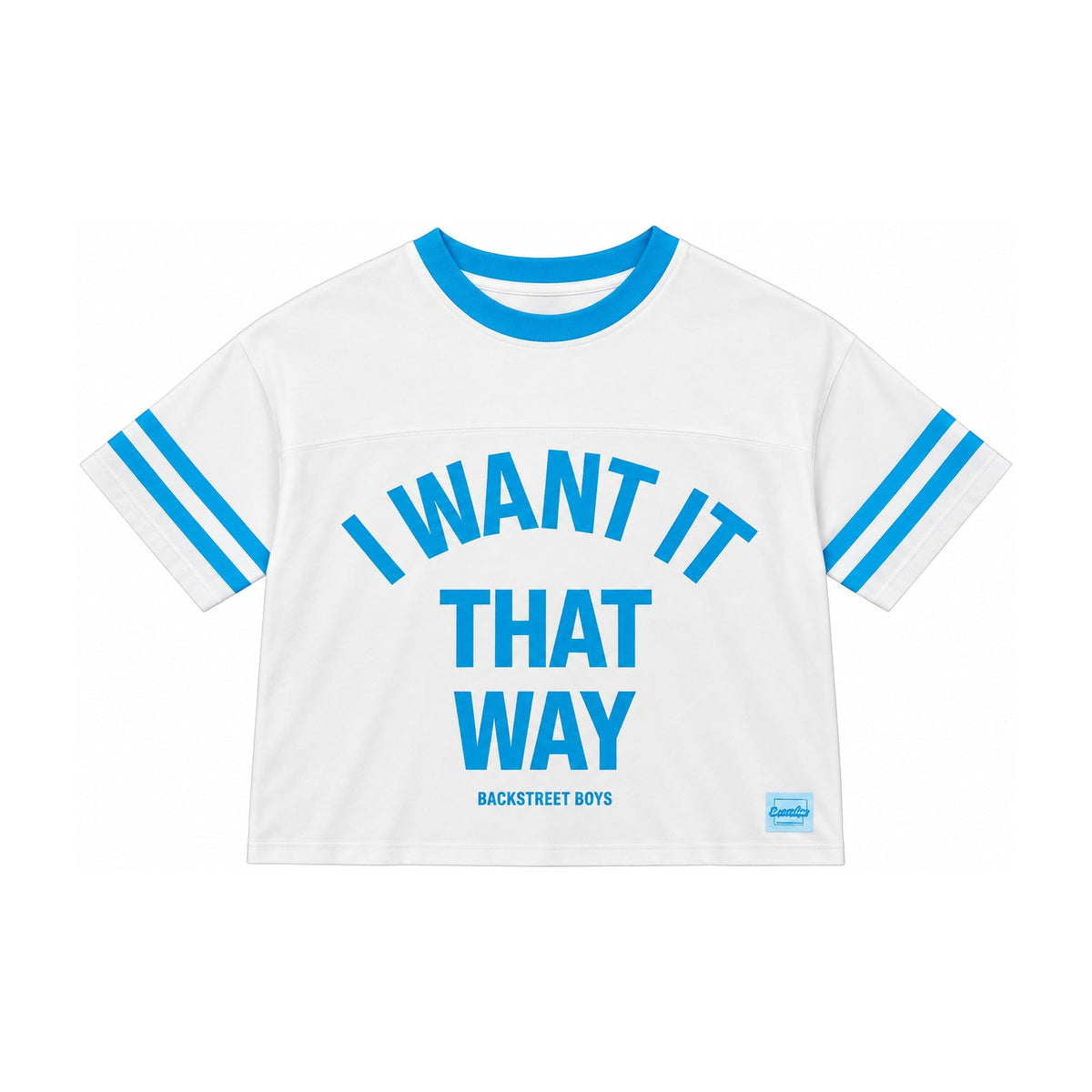 I Want It That Way Football Crop Jersey – White